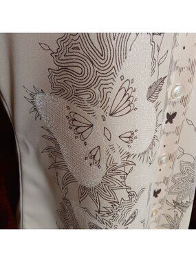True Vintage Butterfly Large Sleeveless Top Polyester Boho Sleeveless 1970's